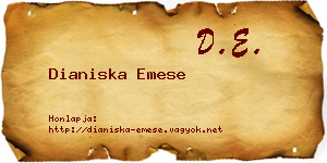 Dianiska Emese névjegykártya